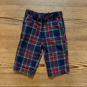 U.S.‎ Polo Assn. red blue plaid holiday adjustable waist baby pants SIZE 12M